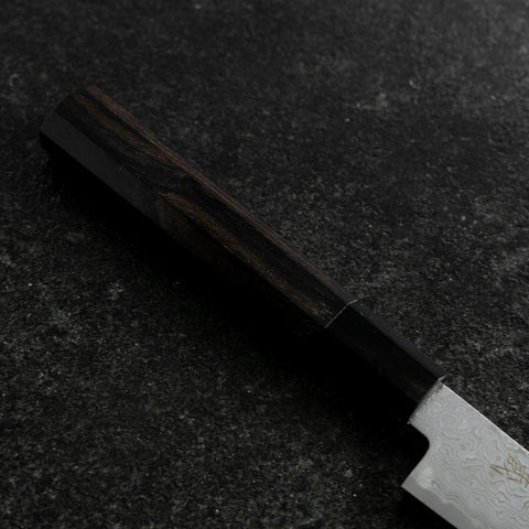 Petty VG-10 Damascus Buffalo Ebony Handle 135mm (5.3”)-[Musashi]-[Japanese-Kitchen-Knives]
