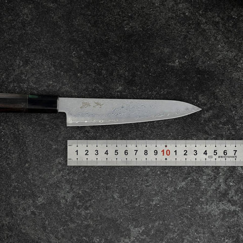 Petty VG-10 Damascus Buffalo Ebony Handle 135mm (5.3”)-[Musashi]-[Japanese-Kitchen-Knives]