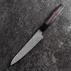 Petty VG-10 Damascus Buffalo Ebony Handle 150mm (5.9”)-[Musashi]-[Japanese-Kitchen-Knives]