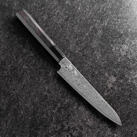 Petty VG-10 Damascus Buffalo Ebony Handle 150mm-[Musashi]-[Japanese-Kitchen-Knives]