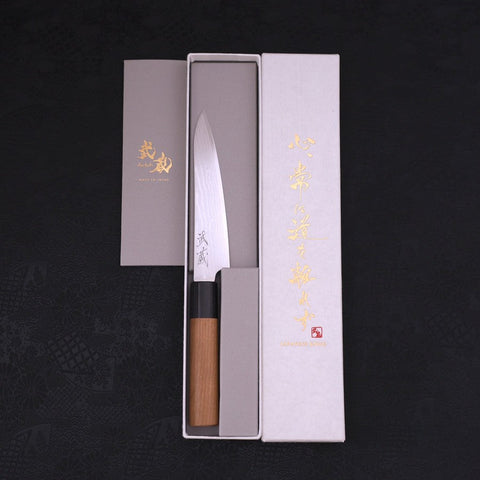 Petty VG-10 Damascus Cherry Handle 130mm (5.1”)-[Musashi]-[Japanese-Kitchen-Knives]