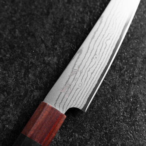 Petty VG-10 Damascus Shitan Ebony Handle 130mm-[Musashi]-[Japanese-Kitchen-Knives]