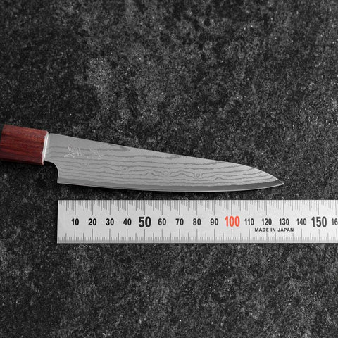 Petty VG-10 Damascus Shitan Ebony Handle 130mm-[Musashi]-[Japanese-Kitchen-Knives]