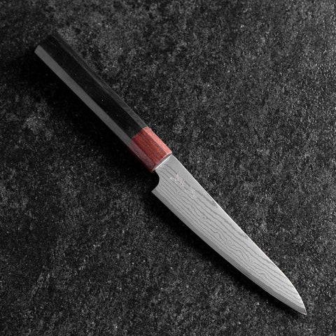 Petty VG-10 Damascus Shitan Ebony Handle 130mm-[Musashi]-[Japanese-Kitchen-Knives]