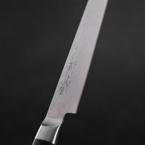 Petty VG-10 Damascus Western Black Round Handle 135mm-[Musashi]-[Japanese-Kitchen-Knives]
