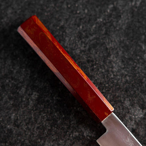 Petty VG-10 Damascus Yamanaka Red Urushi Handle 135mm (5.3”)-[Musashi]-[Japanese-Kitchen-Knives]