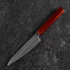 Petty VG-10 Damascus Yamanaka Red Urushi Handle 135mm-[Musashi]-[Japanese-Kitchen-Knives]