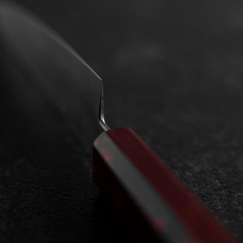 Petty VG-10 Damascus Yamanaka Red Urushi Handle 135mm-[Musashi]-[Japanese-Kitchen-Knives]