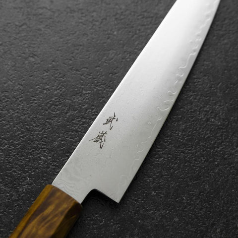 Petty VG-10 Damascus Yellow-Brown Birch Handle 150mm-[Musashi]-[Japanese-Kitchen-Knives]