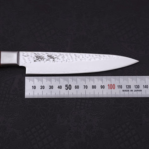 Petty VG-10 Mirror Tsuchime Damascus Mahogany Handle 135mm (5.3”)-[Musashi]-[Japanese-Kitchen-Knives]