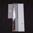 Petty VG-10 Mirror Tsuchime Damascus Mahogany Handle 135mm (5.3”)-[Musashi]-[Japanese-Kitchen-Knives]