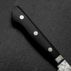 Petty VG-10 Mirror Tsuchime Damascus Western Black Handle 135mm (5.3”)-[Musashi]-[Japanese-Kitchen-Knives]