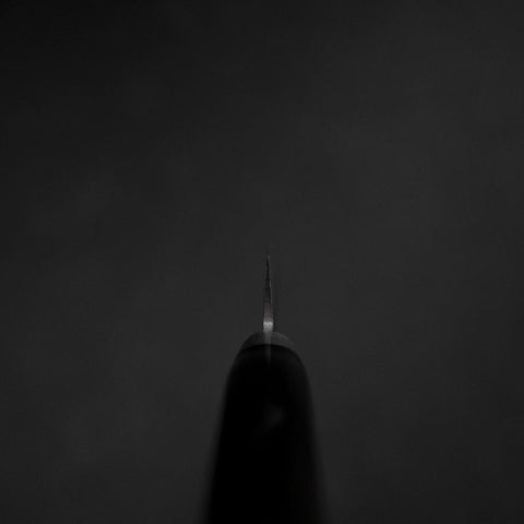 Petty VG-10 Mirror Tsuchime Damascus Western Black Handle 135mm-[Musashi]-[Japanese-Kitchen-Knives]