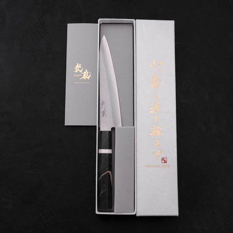 Petty VG-10 Polished Marbled Maple Handle 150mm (5.9”)-[Musashi]-[Japanese-Kitchen-Knives]
