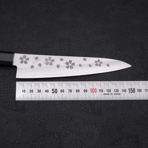 Petty VG-10 Polished Sakura Ebony Handle 150mm (5.9”)-[Musashi]-[Japanese-Kitchen-Knives]