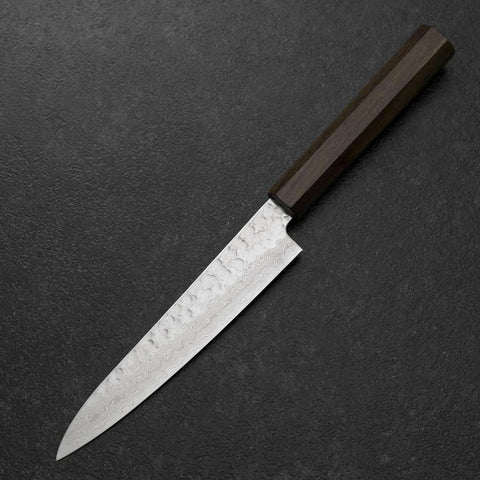 Petty VG-10 Tsuchime Damascus Ashwood Handle 150mm (5.9”)-[Musashi]-[Japanese-Kitchen-Knives]