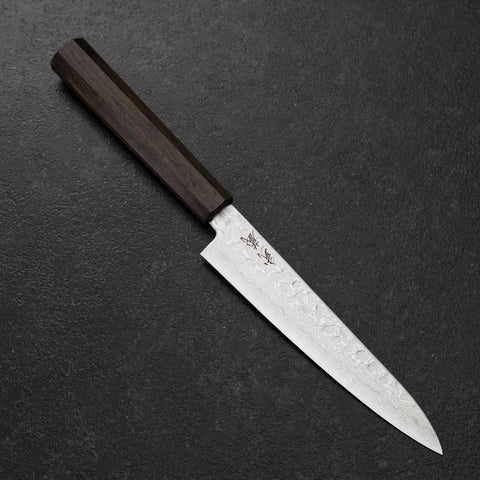 Petty VG-10 Tsuchime Damascus Ashwood Handle 150mm (5.9”)-[Musashi]-[Japanese-Kitchen-Knives]