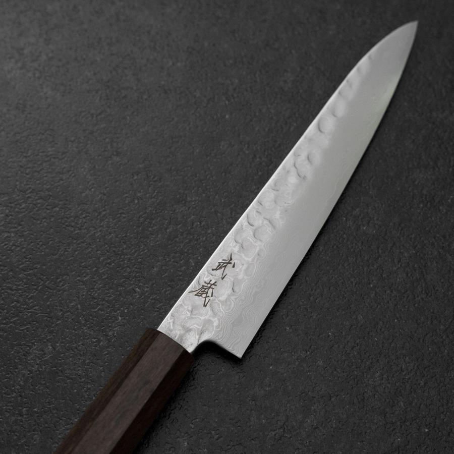 Petty VG-10 Tsuchime Damascus Ashwood Handle 150mm-[Musashi]-[Japanese-Kitchen-Knives]