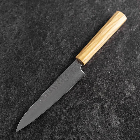 Petty VG-10 Tsuchime Damascus Olive Handle 150mm-[Musashi]-[Japanese-Kitchen-Knives]