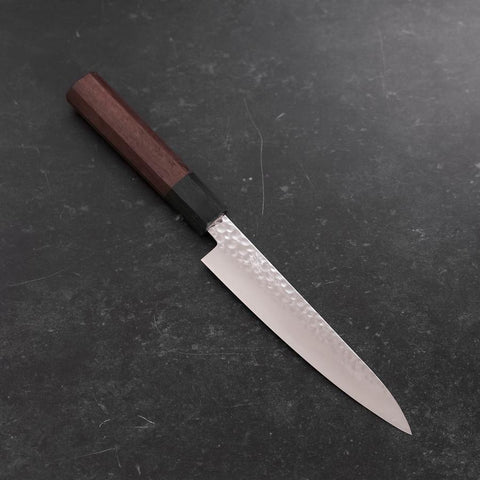 Petty VG-10 Tsuchime Damascus Shitan Handle 150mm (5.9”)-[Musashi]-[Japanese-Kitchen-Knives]