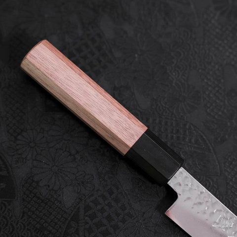 Petty VG-10 Tsuchime Damascus Walnut Handle 150mm (5.9”)-[Musashi]-[Japanese-Kitchen-Knives]
