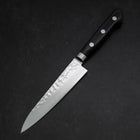 Petty VG-10 Tsuchime Damascus Western-Blue Handle 135mm (5.3”)-[Musashi]-[Japanese-Kitchen-Knives]