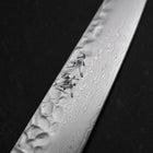Petty VG-10 Tsuchime Damascus Western-Blue Handle 135mm (5.3”)-[Musashi]-[Japanese-Kitchen-Knives]