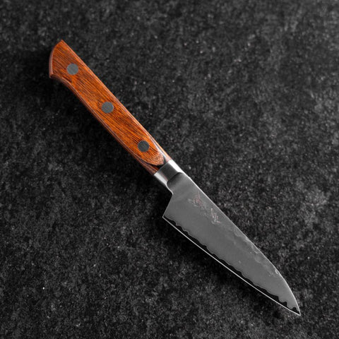 Petty VG-5 Tsuchime Western Brown Handle 90mm-[Musashi]-[Japanese-Kitchen-Knives]