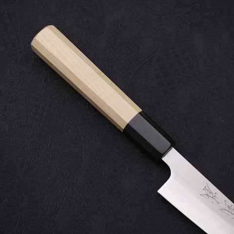 Petty White Steel #1 Polished Buffalo Magnolia Handle 135mm (5.3”)-[Musashi]-[Japanese-Kitchen-Knives]
