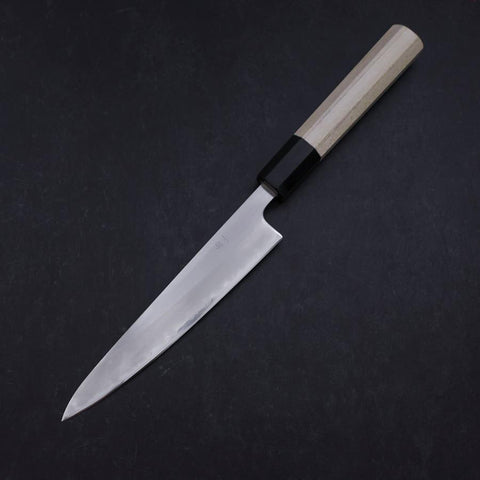 Petty White Steel #1 Polished Buffalo Magnolia Handle 150mm (5.9”)-[Musashi]-[Japanese-Kitchen-Knives]