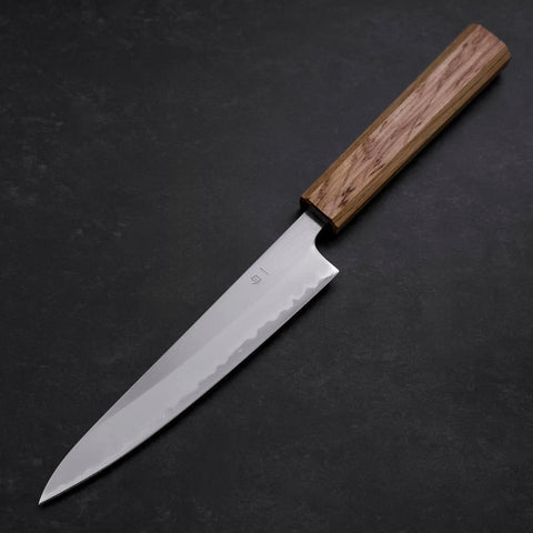Petty White Steel #1 Polished Oak Handle 150mm (5.9”)-[Musashi]-[Japanese-Kitchen-Knives]