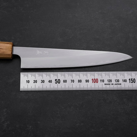 Petty White Steel #1 Polished Oak Handle 150mm (5.9”)-[Musashi]-[Japanese-Kitchen-Knives]