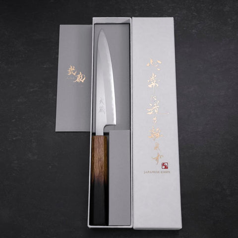 Petty White Steel #1 Polished Yaki Urushi Handle 150mm (5.9”)-[Musashi]-[Japanese-Kitchen-Knives]