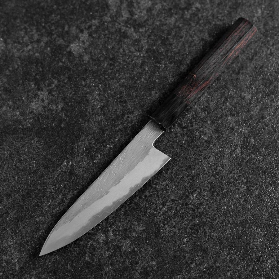 Petty White Steel #1 Tsuchime Buffalo Ebony Handle 135mm-[Musashi]-[Japanese-Kitchen-Knives]