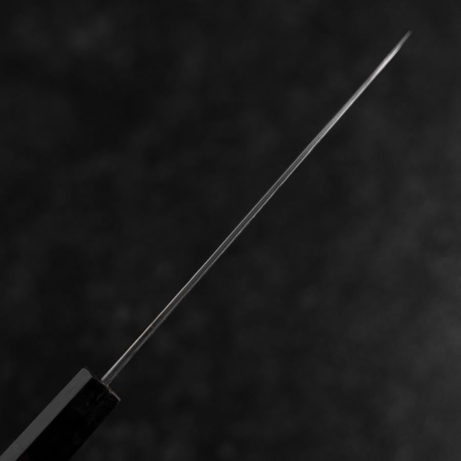 Petty White Steel #1 Tsuchime Buffalo Ebony Handle 135mm-[Musashi]-[Japanese-Kitchen-Knives]