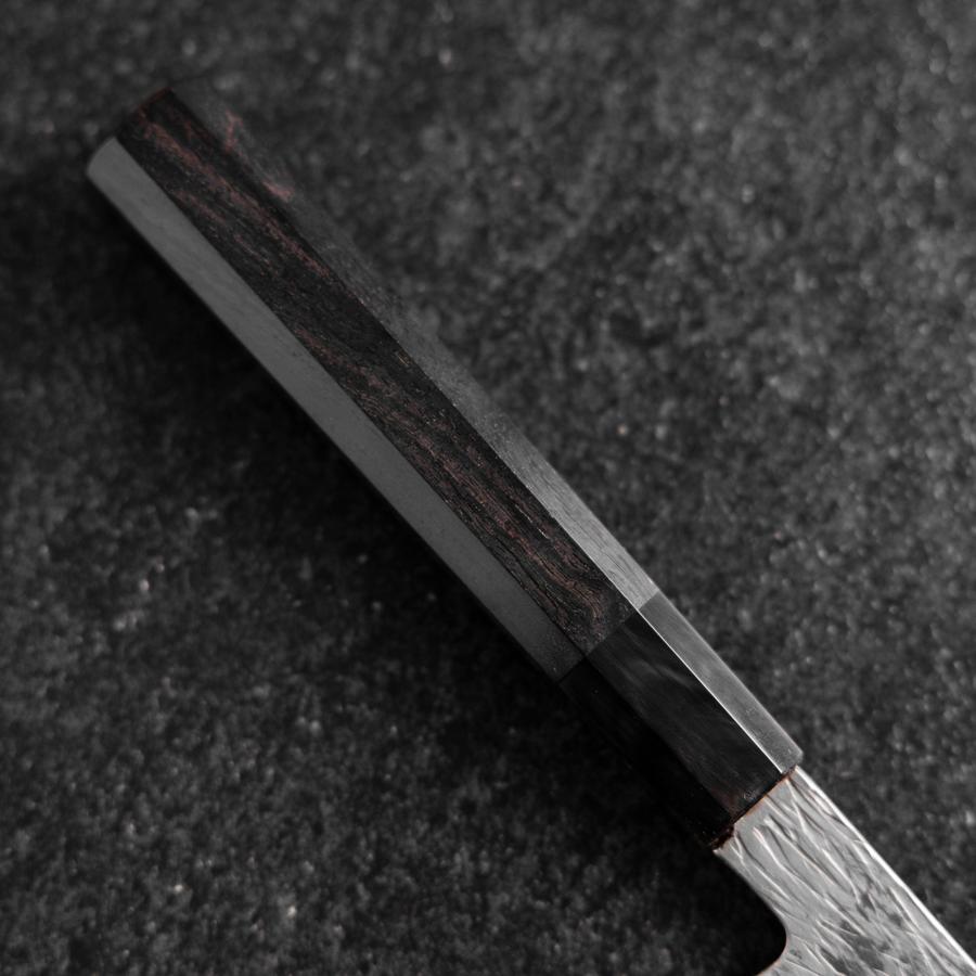 Petty White Steel #1 Tsuchime Buffalo Ebony Handle 135mm-[Musashi]-[Japanese-Kitchen-Knives]