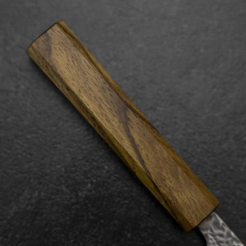 Petty White Steel #1 Tsuchime Oak Handle 140mm-[Musashi]-[Japanese-Kitchen-Knives]