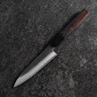 Petty White Steel #2 Kurouchi Buffalo Ebony Handle 130mm-[Musashi]-[Japanese-Kitchen-Knives]