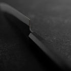 Petty White Steel #2 Kurouchi Buffalo Ebony Handle 160mm (6.3”)-[Musashi]-[Japanese-Kitchen-Knives]