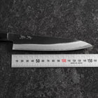 Petty White Steel #2 Kurouchi Buffalo Ebony Handle 160mm (6.3”)-[Musashi]-[Japanese-Kitchen-Knives]