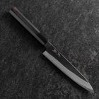Petty White Steel #2 Kurouchi Buffalo Ebony Handle 160mm (6.3”)-[Musashi]-[Japanese-Kitchen-Knives]