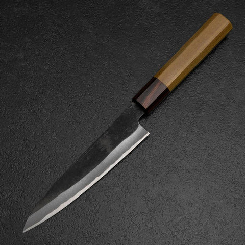 Petty White Steel #2 Kurouchi Zelkova Handle 150mm (5.9”)-[Musashi]-[Japanese-Kitchen-Knives]