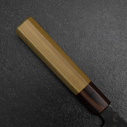 Petty White Steel #2 Kurouchi Zelkova Handle 150mm (5.9”)-[Musashi]-[Japanese-Kitchen-Knives]