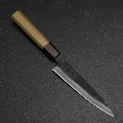 Petty White Steel #2 Kurouchi Zelkova Handle 150mm-[Musashi]-[Japanese-Kitchen-Knives]