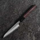 Petty White Steel #2 Stainless Clad Kasumi Buffalo Ebony Handle 110mm (4.3”)-[Musashi]-[Japanese-Kitchen-Knives]