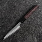 Petty White Steel #2 Stainless Clad Kasumi Buffalo Ebony Handle 110mm-[Musashi]-[Japanese-Kitchen-Knives]