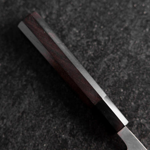 Petty White Steel #2 Stainless Clad Kasumi Buffalo Ebony Handle 110mm-[Musashi]-[Japanese-Kitchen-Knives]