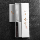 Petty White Steel #2 Stainless Clad Kasumi Buffalo Ebony Handle 110mm-[Musashi]-[Japanese-Kitchen-Knives]