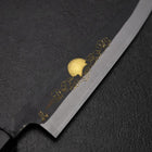 Petty White Steel #2 Stainless Clad Kurouchi Chokin Auspicious Cloud-Sun Buffalo Ebony Handle 150mm (5.9”)-[Musashi]-[Japanese-Kitchen-Knives]