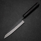 Petty White Steel #2 Stainless Clad Kurouchi Chokin Auspicious Cloud-Sun Buffalo Ebony Handle 150mm-[Musashi]-[Japanese-Kitchen-Knives]